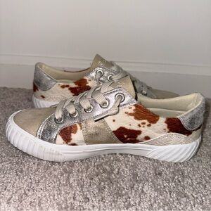 Blowfish cow print slip on sneakers
